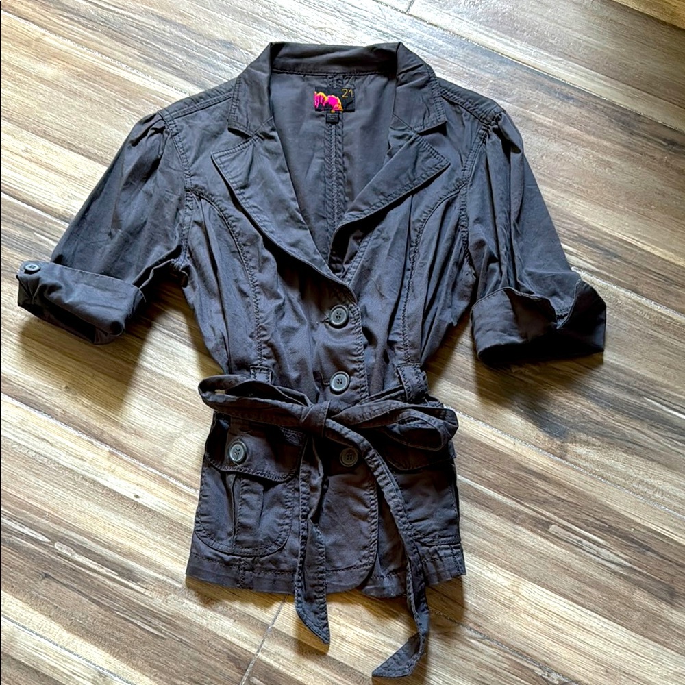 Forever 21 Slate Blue/Gray Short Sleeved Jacket